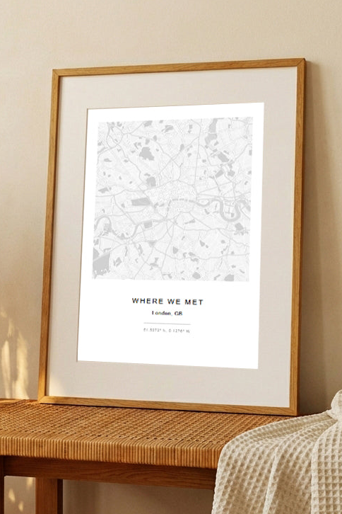 Where We Met Map - Personalised Anniversary Present